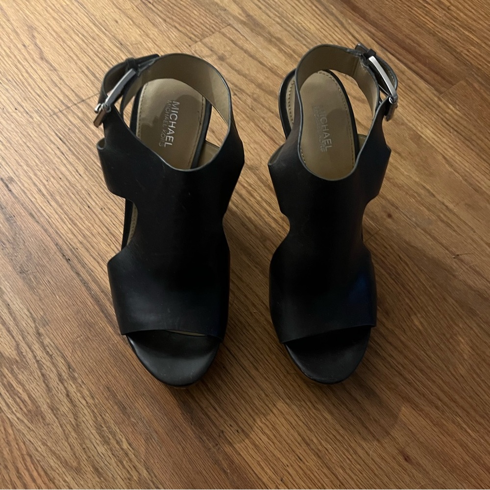 Michael Kors black wedge heels. Size 7 1/2.